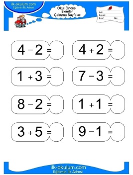 Çocuklar İçin toplam işlemi yaprak testleri 